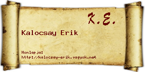 Kalocsay Erik névjegykártya